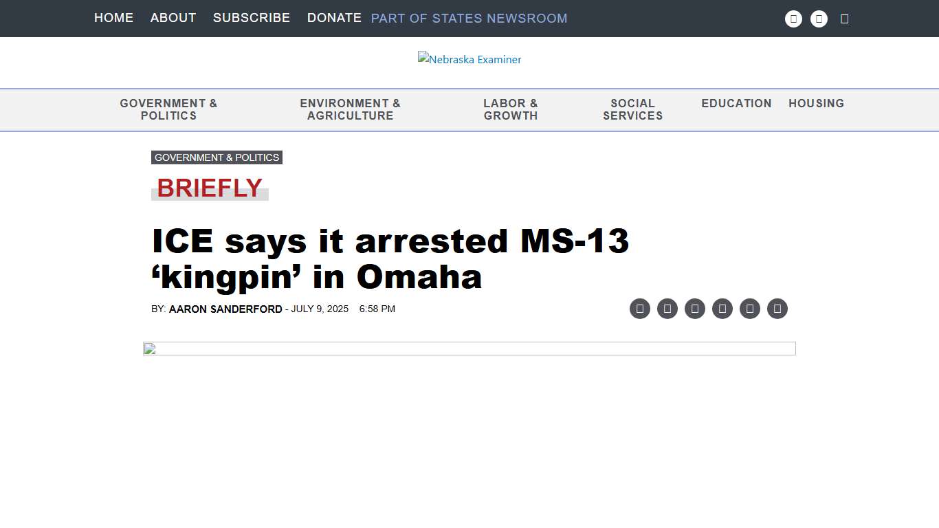 ICE says it arrested MS-13 'kingpin' in Omaha • Nebraska Examiner